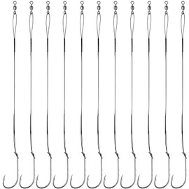 Fishing Hooks Leader Rigs,18pcs Fishing Rigs Trace Wire Leader Rigs with Baitholder Snelled Hooks Swivels Fishing Hook Bait Rigs for Saltwater Freshwater Fishing(1/0)