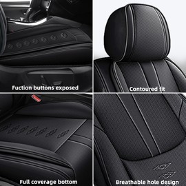 Leather Seat Covers for Honda Insight 2000-2022,Car Seat Covers Front Set,Waterproof Car Seat Protectors with Airbag,Comfort Interior Cover Seats for Cars(Black,Pillows)