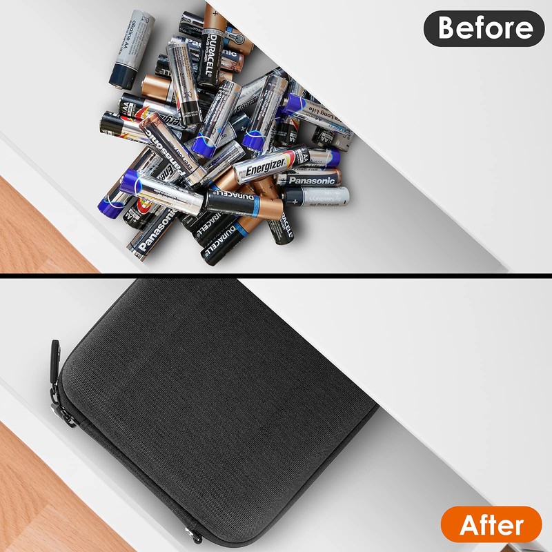 Linkidea Small Hard Case Battery Organizer Storage Box, Batteries Carrying
