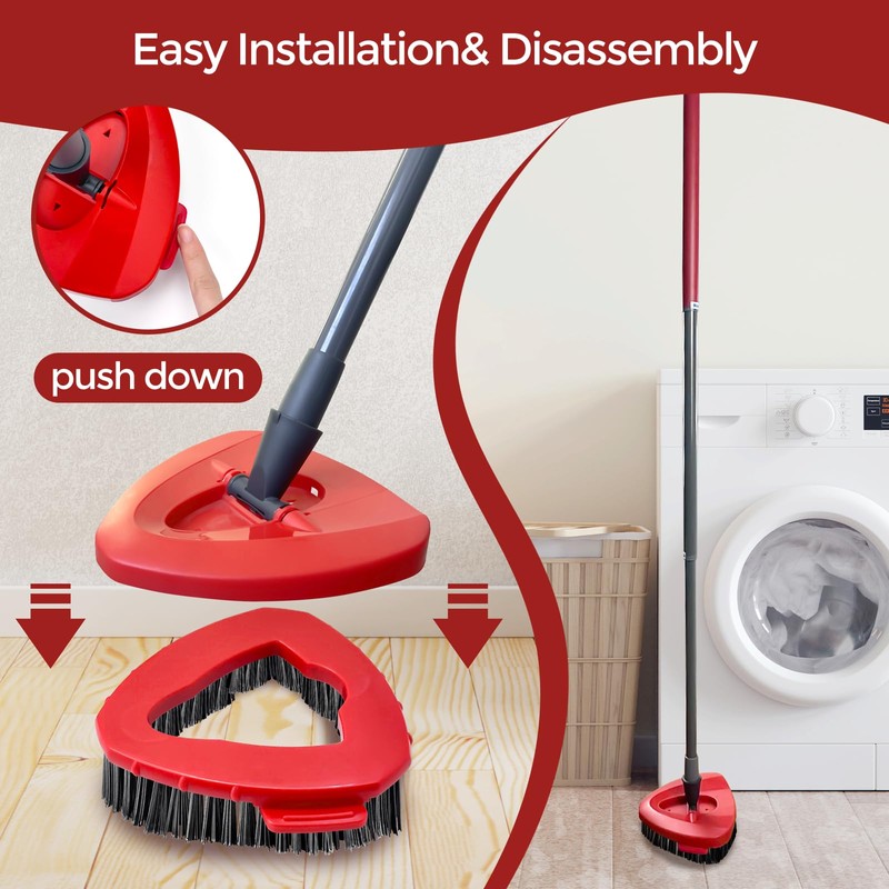 Scrub Brush, 2 Pcs Spin Mop Scrub Brush Head Compatible