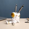 Astronaut Pencil Pen Cup Synthetic Resin Spaceman Figurine Desk Pen