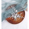 Denifery Bride Crystal Wedding Hair Comb Pearl Hair Piece Silver