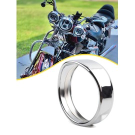 Largoods 5.75" Headlight Auxiliary Trim Ring for LED Fog Lamps, Easy Installation, Visor Style, Beauty Ring, Stainless Steel, Heavy Duty, Recessed, Harley/Motorcycle Accessories, Silver.