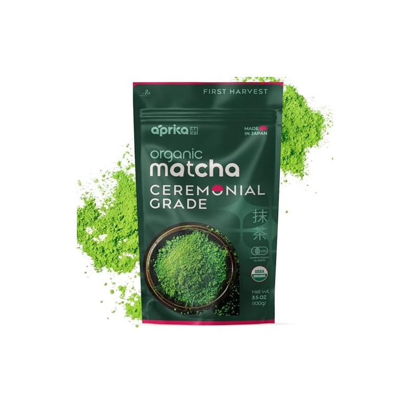 AprikaLife Organic Ceremonial Grade Matcha Powder - First Harvest