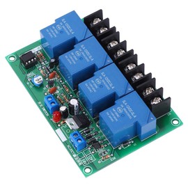 Time Sequence Board, 0.5-4s Sequential Controller Module Independent Relay 30A High Current 2 Panel for Circuit
