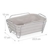 Relaxdays Bread Basket Metal with Fabric Insert, Square, Breakfast Basket