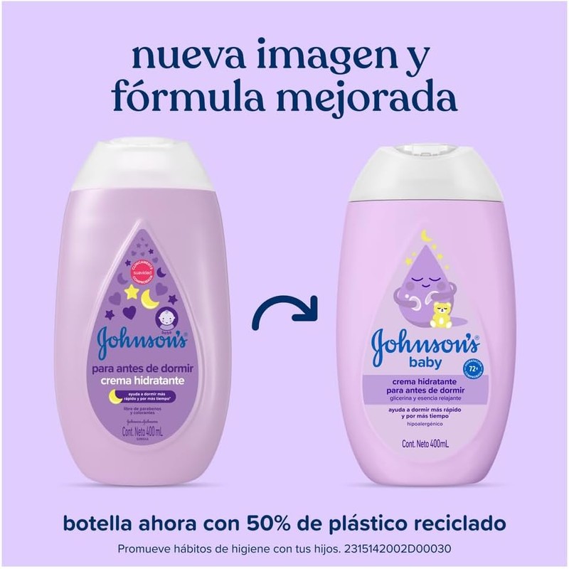 JOHNSON'S Crema Corporal Para Bebé Antes de Dormir 200 ml