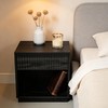 Night Stand with Charging Station, 23 Inch Tall Fluted Modern