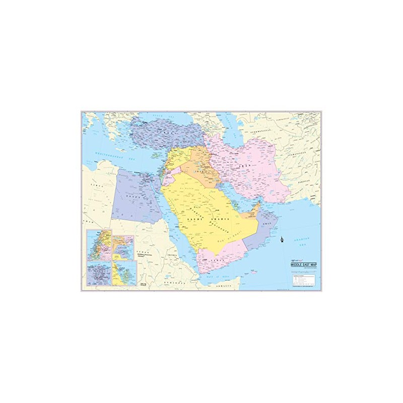 Cool Owl Maps Middle East Wall Map Poster (Paper)