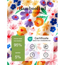 BambooBud Newborn Bodysuit Unisex Baby Bodysuits Infant Boy Girl Short Sleeve Pajamas 2-Pack Sleepwear PJ Bamboo Viscose, Little Flowers on Blue+ Wildflowers, 0-3 Months