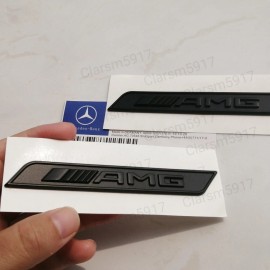 Unbranded 2Pcs Matte Black AMG Side Fender Emblem Badge S320 S350 S400 S450 S500 S600