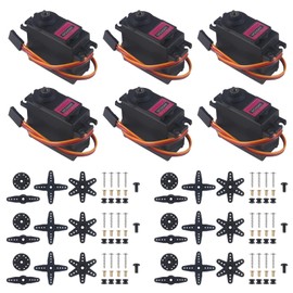 Alinan 6pcs MG996R 180 Degree Neutral Mark High Speed Torque Digital Servo Motor for Smart Car Robot Boat RC Helicopter