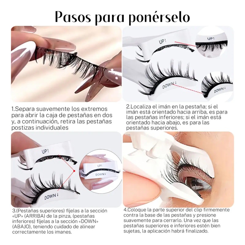 Kit De Pestañas Magnéticas Reutilizables Con Aplicador
