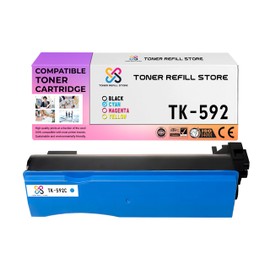 Toner Refill Store ™ Cyan Compatible Toner Cartridge for The Kyocera TK-592 TK592 TK-592C TK592C FS-C2026MFP FS-C5250DN