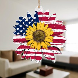 Acrylic Ornaments, Patriotic Sunflower American, Faith Gifts, Crown of Thorns Hanging Decorations Gift Sunflower Holidays Deco Symbolism Christmas Tree American Clear