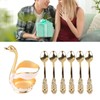 Coffee Spoon Holder Elegant Swan Shaped Alloy Mirror Polish Rich