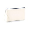 Westford Mill W520 Canvas Wristlet Pouch, Natural / black