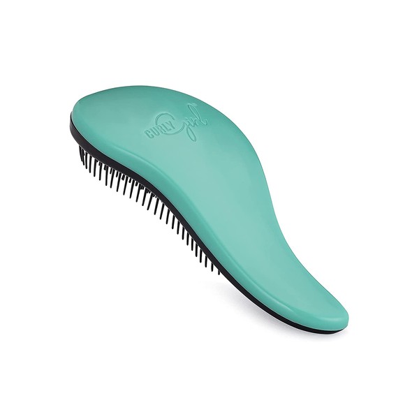 Curly Girl Breeze Though Detangling Brush | Adults | Kids | Hair Detangler Hairbrush, Natural, Curly, Straight, Wet or Dry Hair (Turquoise)