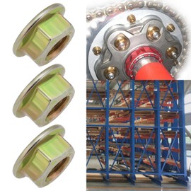 SG Store 100pcs M6 X 1 Thread Metric 8 Grade H.T Yellow Zinc Plated Flange Nuts DIN6923, Non-Serrated Flange Hex Flanged Locknuts for Bolts Screws