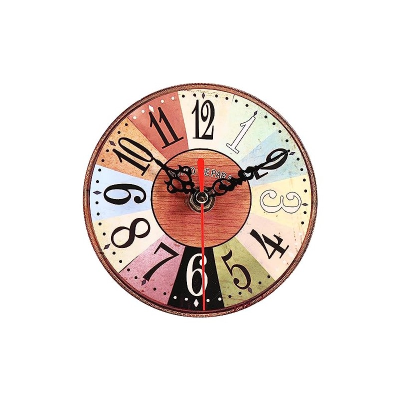 Akozon 5 1 4 Inch Clocks, Style Round Antique MDF