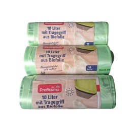 Profissimo 3 Rolls 10 L Organic Bin Liners with Carry Handle