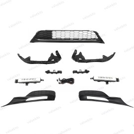 For 2016 2017 Honda Accord Sedan Front Lower Grille Grill & LED Fog Lights Set