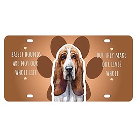 Basset Hound Watercolor Mini Metal License Plate 4.75 x 2.25 inch