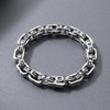 Klapgo Men's Stainless Steel Skull Link Bracelet Punk Biker Gothic