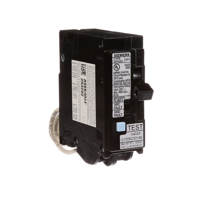 SIEMENS Q120DF 20-Amp Afci/Gfci Dual Function Circuit Breaker, Plug-in Load