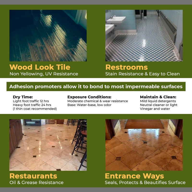 GlazeGuard Satin Floor Sealer Wall Sealer for Ceramic, Porcelain, Stone