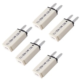 HiSport Mini ATM Auto Reset Circuit Breaker Fuse E71 for Automotive Marine RV Car Truck Audio Battery Protection T1 Automatic Reset 25A 5 Pack