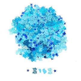 Gender Reveal Party Cofnetti It's a Boy Table Sequins Blue Baby Footprint Star Table Confetti for Baby Shower Gender Reveal Party Decorations by Topfunyy, 1.6 Oz