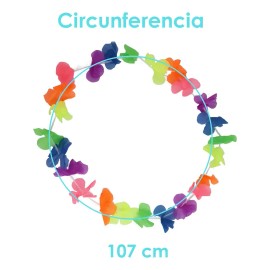 60 Collar Hawaiano Flores Tela Fiesta Batucada Boda Promo