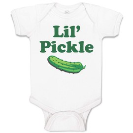 Cute Rascals Baby Bodysuit Lil Pickle Vegetables Boy & Girl Baby Clothes Funny Cotton A White Design Only Newborn