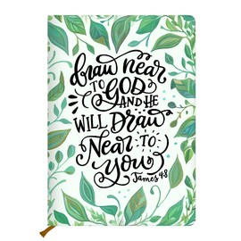 Christian Hard Shell Journal Notebook, Bible Gifts for Women, Green College Ruled Notebook, Inspirational Hardcover Notebooks, Journals for Writing Planner Note Taking 200 Sheets (5.8 x 8.3)