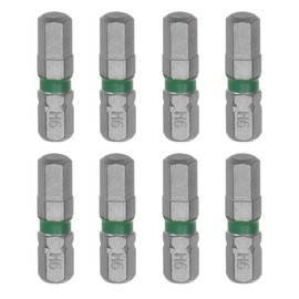 sourcing map 8pcs H6 Hex Screwdriver Bit 6mm 1/4" Hex Shank 1" Length S2 Steel Magnetic Power Drill Bits