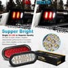 Partsam 2xRed + 2xWhite 6" 24 LED Oval Stop Turn