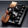 fanquare Chinese Black Ceramic Kung Fu Tea Set With Tea