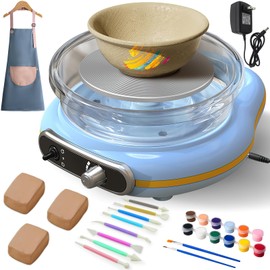 Mini Pottery Wheel Kit for Kids - 4.7" Turntable Two-Way Rotation Electric Pottery Machine, Adjustable Speed, Low Noise, Clay Wheel DIY Kit for Teens Adults Beginners, Pottery Tools Included