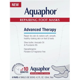 Aquaphor Repairing Foot Masks, Moisturizing Socks  Dry Feet,Hydrating Foot 6Pack