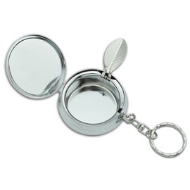 Graphics and More Portable Travel Size Pocket Purse Ashtray Keychain Sports and Hobbies - Bicycle Bike with Basket of Flowers