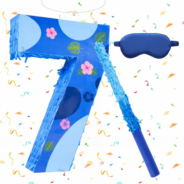 sodolike 16 Inch Blue Pinata Set with Hawaii Pattern Number