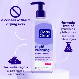 CLEAN & CLEAR Johnson Clean & Clear Night Relaxing Deep Cleaning Face Wash Oil Free 8floz..330