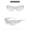 YAMEIZE Trendy Y2K Wraparound Heart Sunglasses - for Women Men