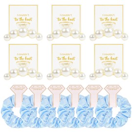 12 Pcs Bridesmaid Proposal Gifts Bridesmaid Pear Hair Claw Clips Hair Scrunchies Bridal Shower Gifts Bachelorette Party Wedding Favors Present Hair Accessories for Women (Blue Series)