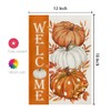 CROWNED BEAUTY Fall Pumpkins Garden Flag 12x18 Inch Double Sided