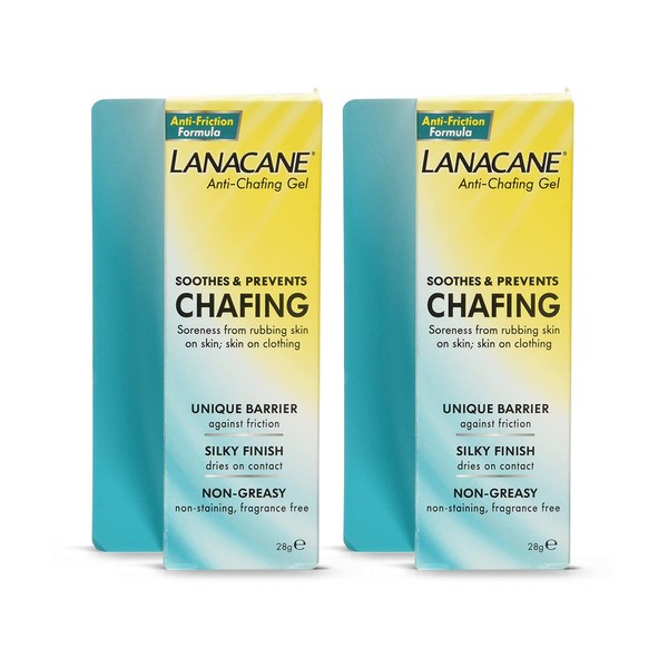 Lanacane Non-staining Anti-chafing & Anti-friction Gel, Prevent Thigh Rashes, Pack of 2, Total of 56 mlml