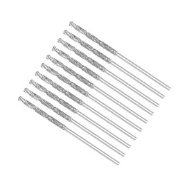 CoCud Diamond Twist Drill Bit Drill Bit Diameter 0.8mm Metric Tip Drill Bit High Speed Steel Glass Shell Stone 10pcs