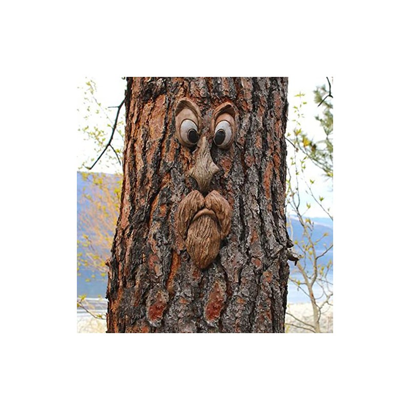 Romeeton Tree Hugger Resin Old Man Bark Ghost Face Funny