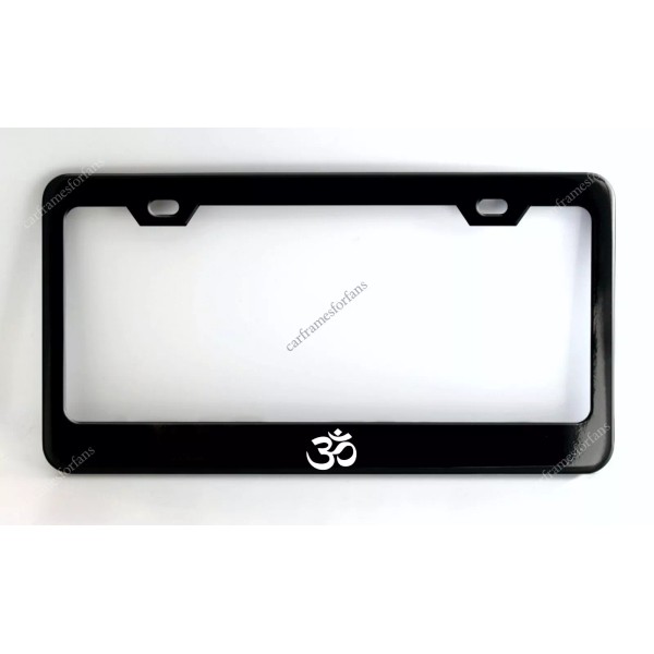 none OM AUM Black License Plate Frame, Custom Made of